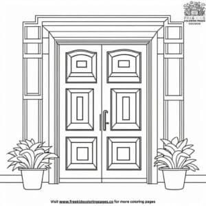 Rectangle Door Coloring Pages