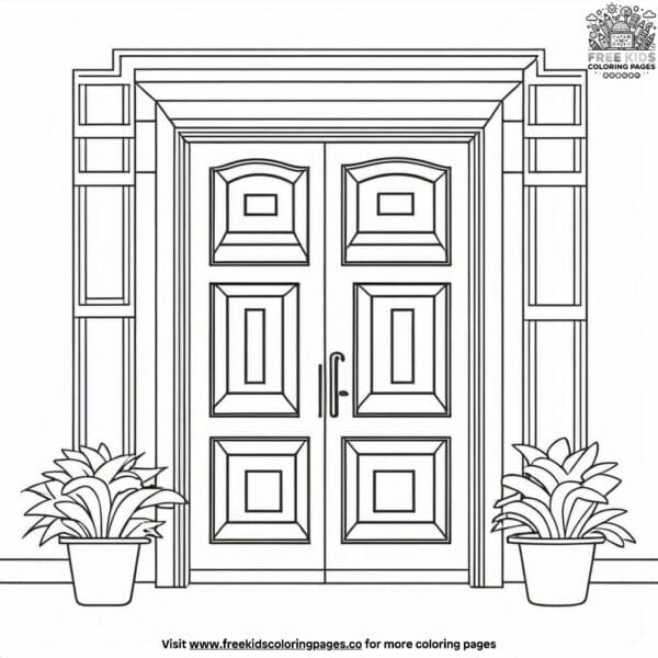 Rectangle door coloring pages