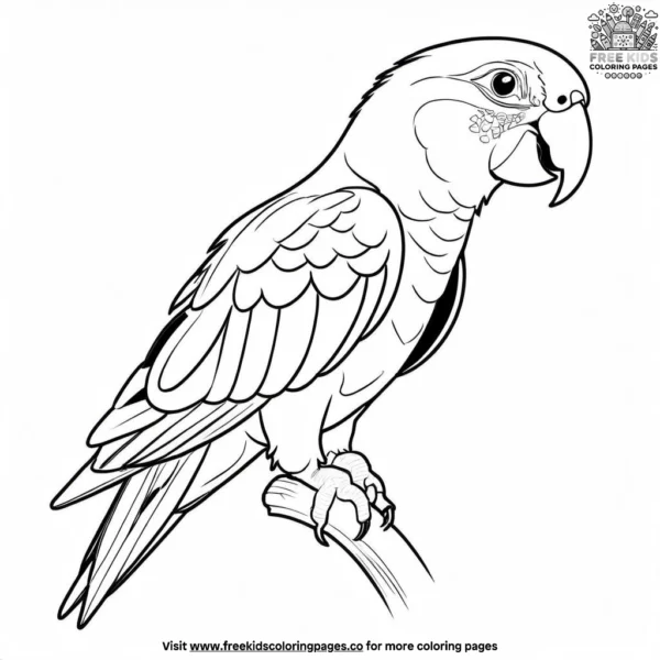 Red lored parrot coloring pages