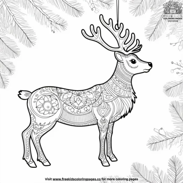 Reindeer ornament coloring pages