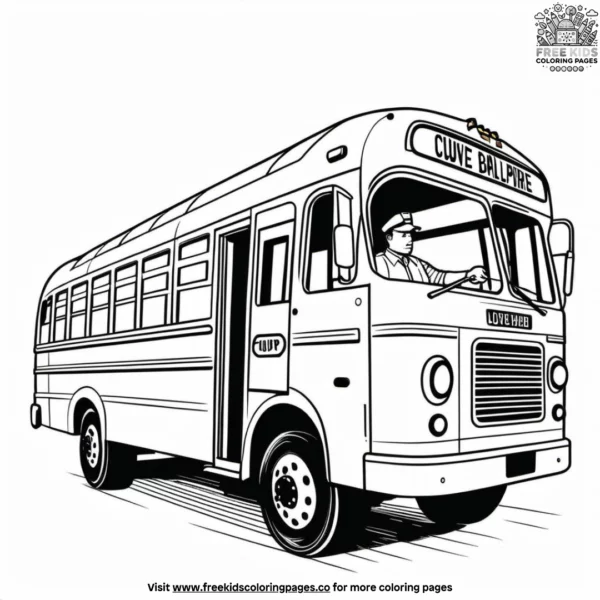 Reliable bus driver coloring pages