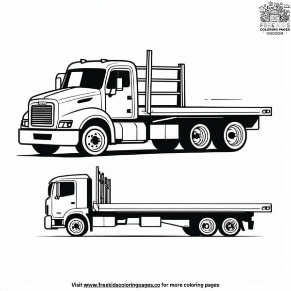 Reliable flatbed truck coloring pages