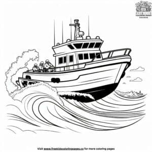 Rescue Boat Mission Coloring Pages