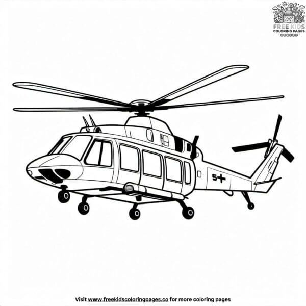 Rescue helicopter coloring pages