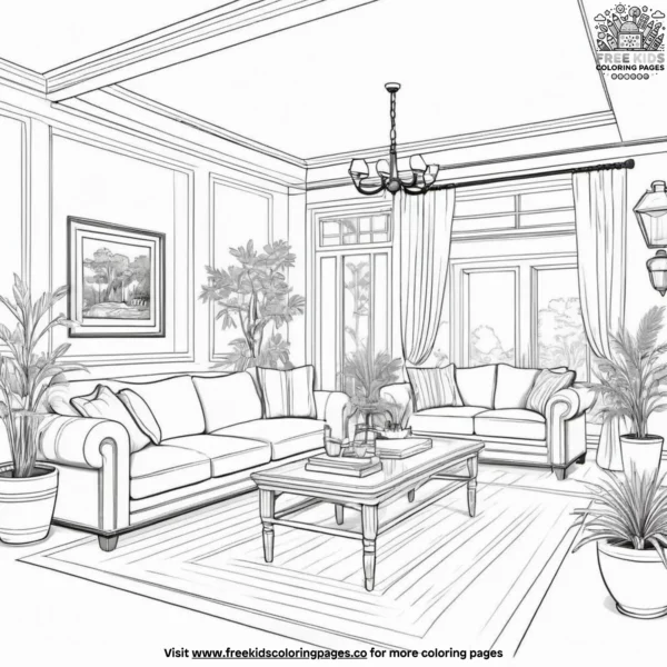 Restful spaces coloring pages