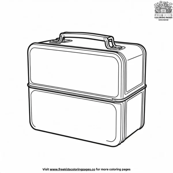 Retro lunchbox design coloring pages