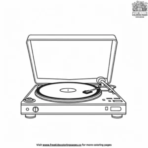 Retro Record Player Coloring Pages