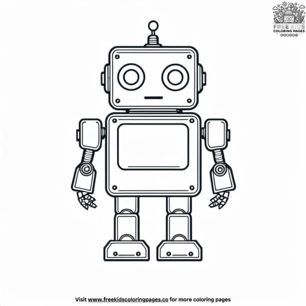 Retro robot friend coloring pages