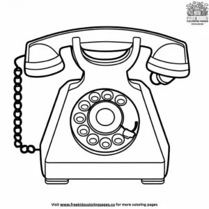 Retro Telephone Doodle Coloring Pages