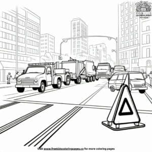 Roadwork Awareness Coloring Pages