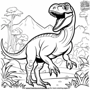 Roaring dino adventure coloring pages