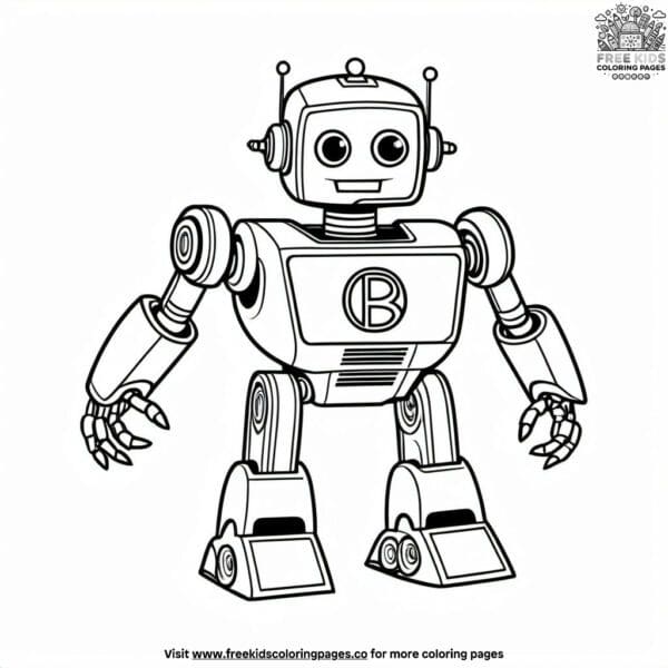 Robot alphabet beep coloring pages