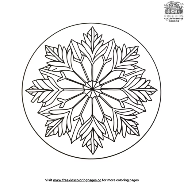 Round snowflake coloring pages