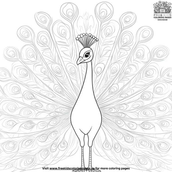 Royal peacock coloring pages