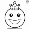 Royal Smiley Emoji Coloring Pages