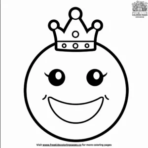 Royal smiley emoji coloring pages