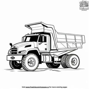 Rugged articulated dump truck coloring pages