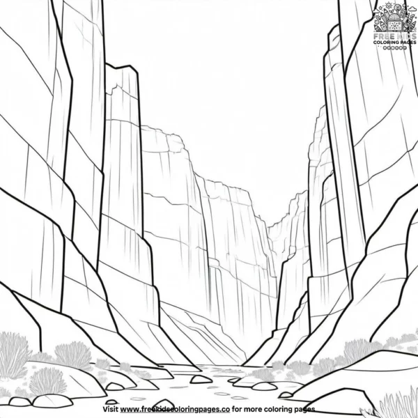 Rugged canyon walls coloring pages