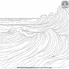 Rushing Coastal Waves Coloring Pages