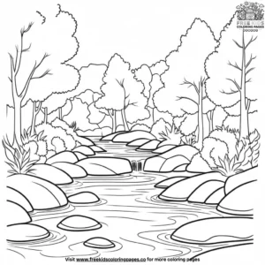 Rushing Mountain Creek Coloring Pages