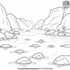 Rushing River Rocks Coloring Pages