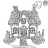 Rustic Farmhouse Gingerbread House Coloring Pages