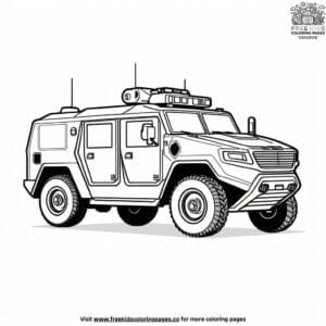 SWAT Team Vehicle Coloring Pages