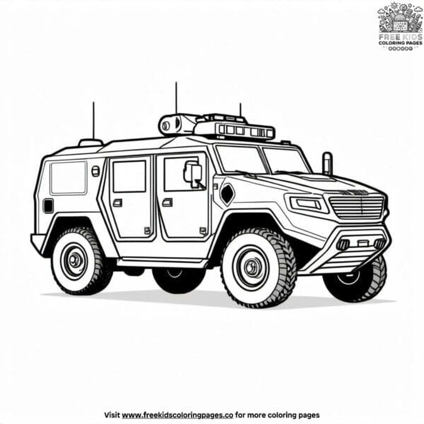 Swat team vehicle coloring pages