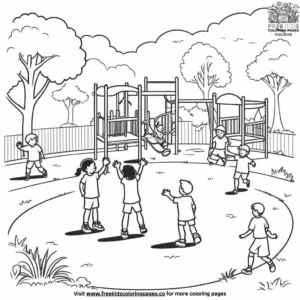 Safe Play at Recess Coloring Pages