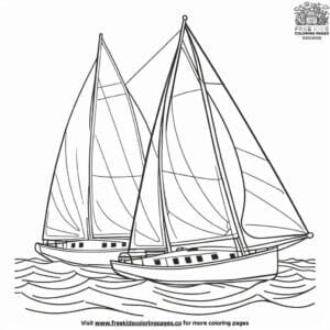 Sailboat Regatta Coloring Pages