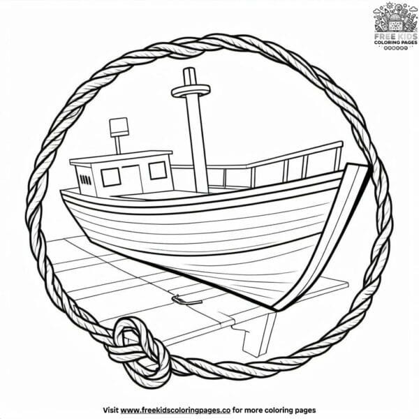 Sailor's knot tying guide coloring pages