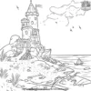 Sandcastle on the Shore Coloring Pages