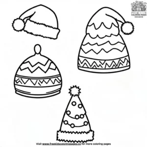 Santa hat coloring pages