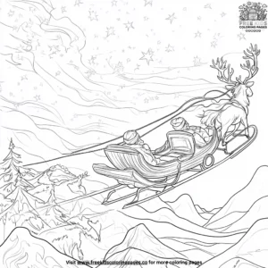 Santa’s sleigh ride coloring pages