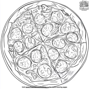 Sausage pizza topping coloring pages