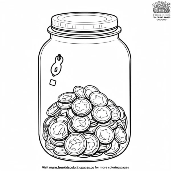 Savings jar coloring pages