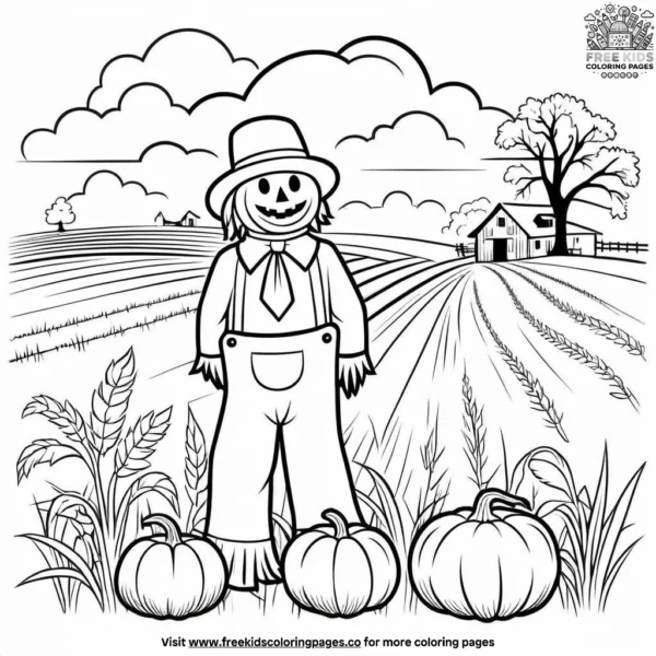 Scarecrow fun coloring pages