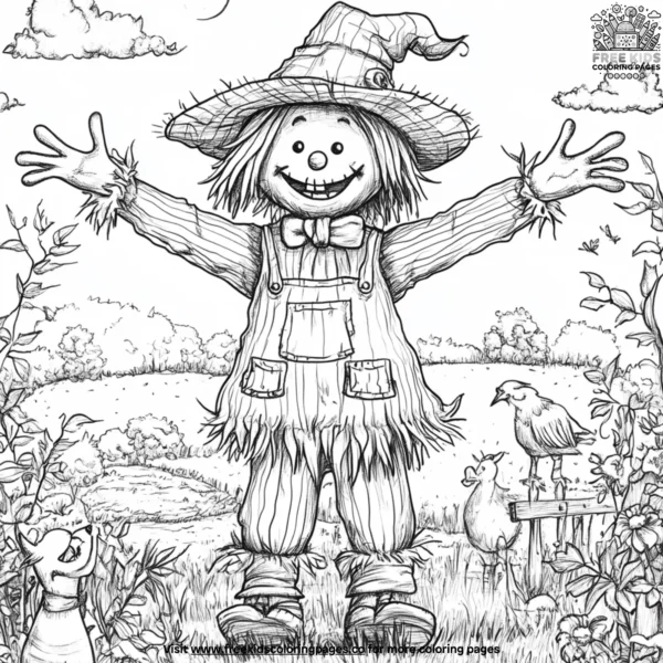 Scarecrow silly coloring pages