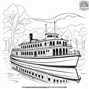 Scenic Riverboat Ride Coloring Pages