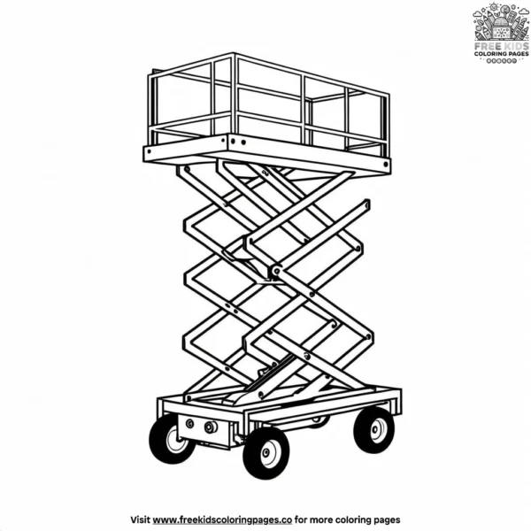 Scissor lift coloring pages