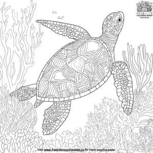 Sea Turtle in the Ocean Coloring Pages