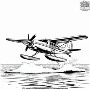 Seaplane splashdown coloring pages