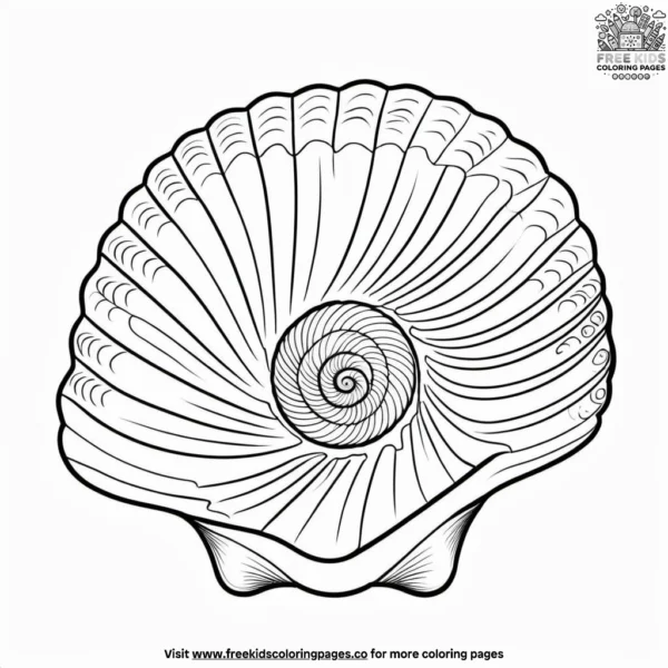 Seashell designs coloring pages