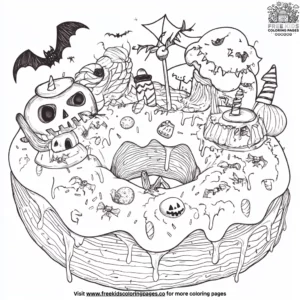 Seasonal Celebration Donuts Coloring Pages