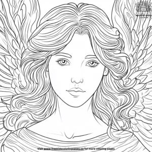 Serene Angel Face Coloring Pages