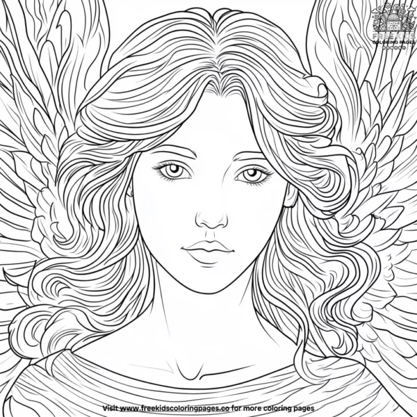 Serene angel face coloring pages