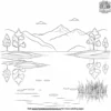 Serene Lakeside Scene Coloring Pages