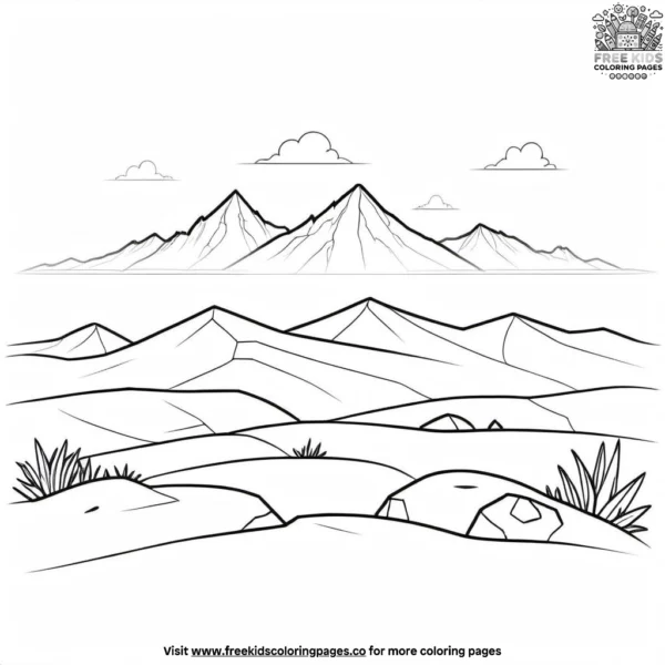 Serene mountain plateau coloring pages