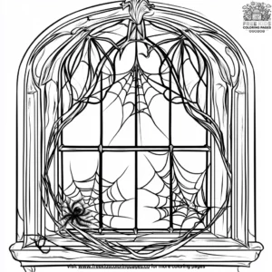 Shadowy Windows of a Haunted House Coloring Pages