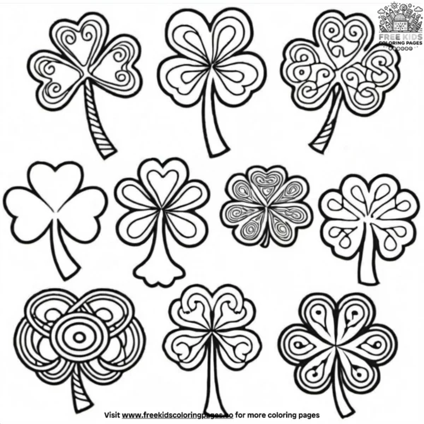 Shamrock decor coloring pages